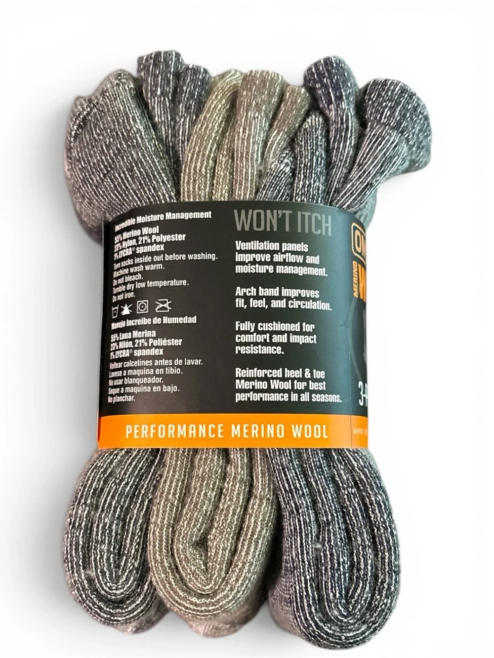 OmniWool Tech Men’s Crew Socks 3-Pack